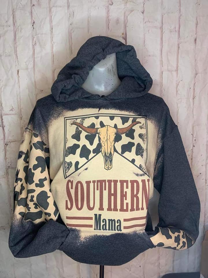 Southern mama Bleached Hoodies
