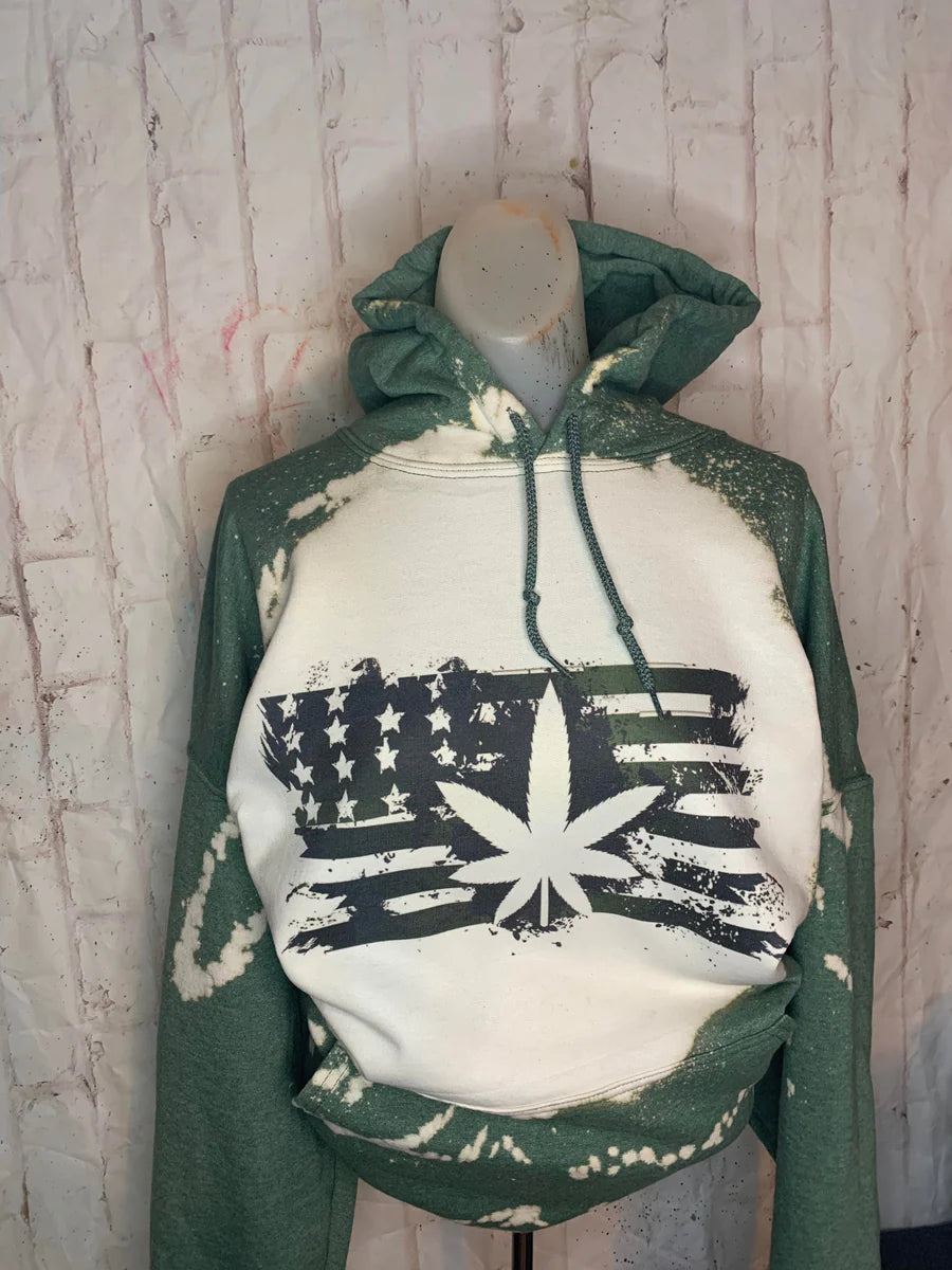 420 flag Bleached Hoodies