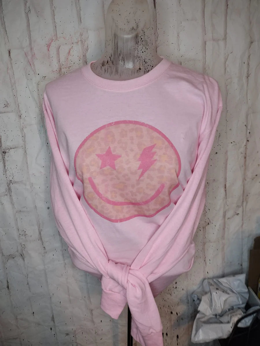 Pink Smiley Face Long Sleeve