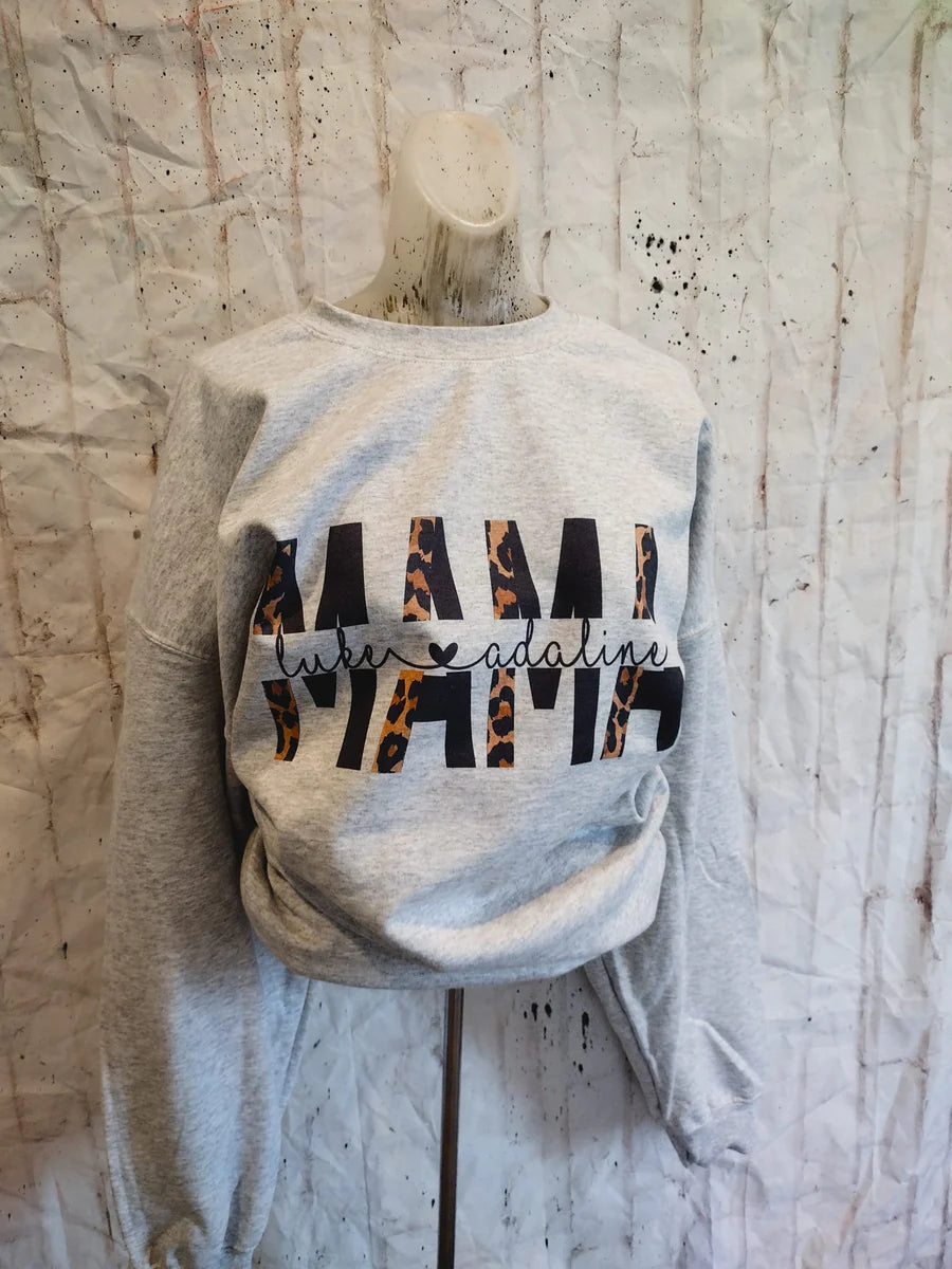 Custom Mama Leopard Sweatshirt