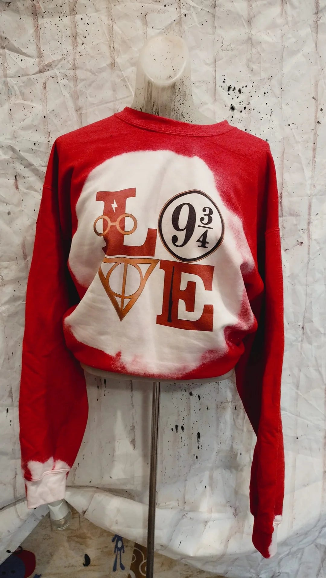 Love Wizard HP Bleached Sweatshirts