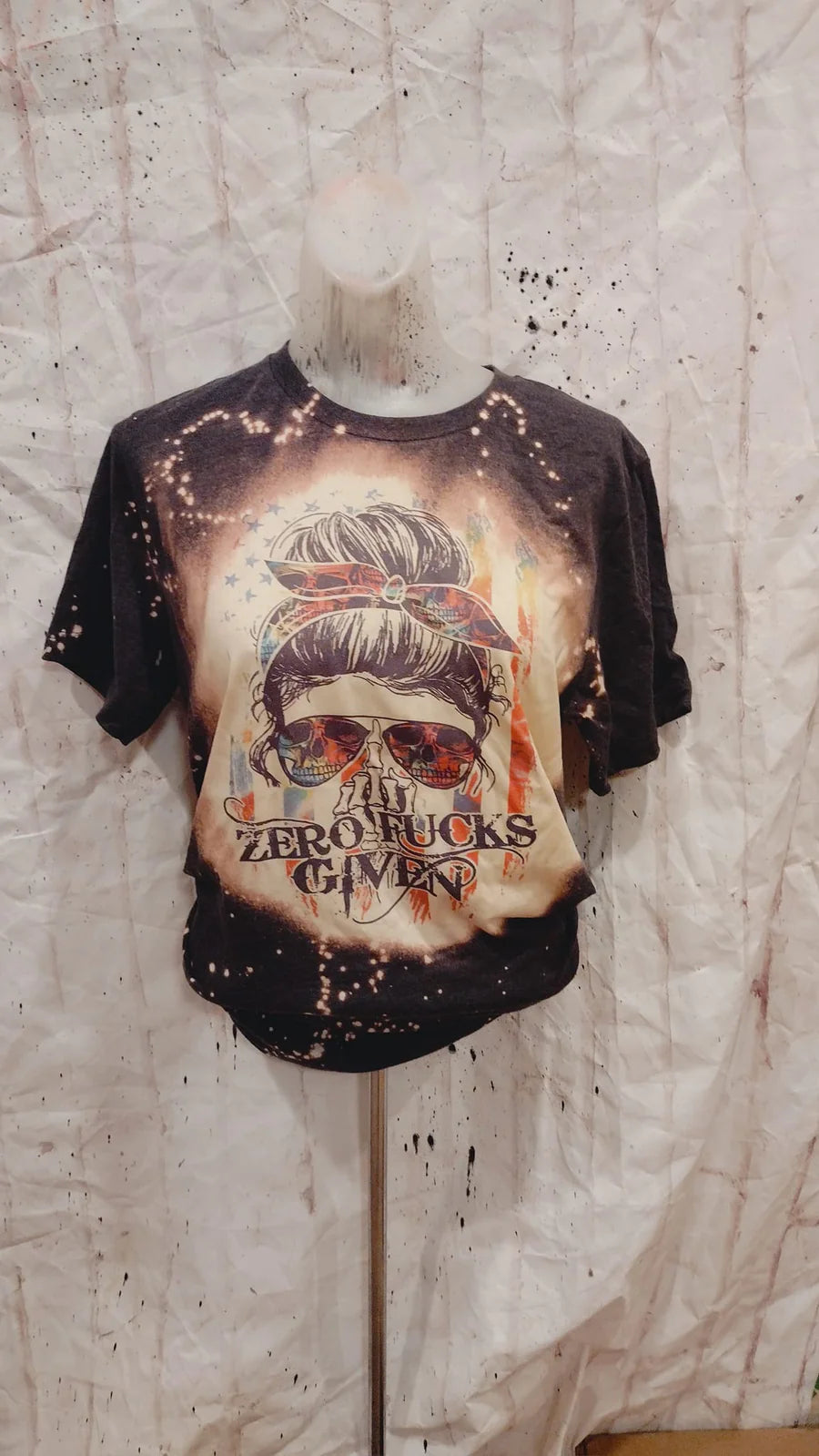 Zero Fucks Given Bleached Tees