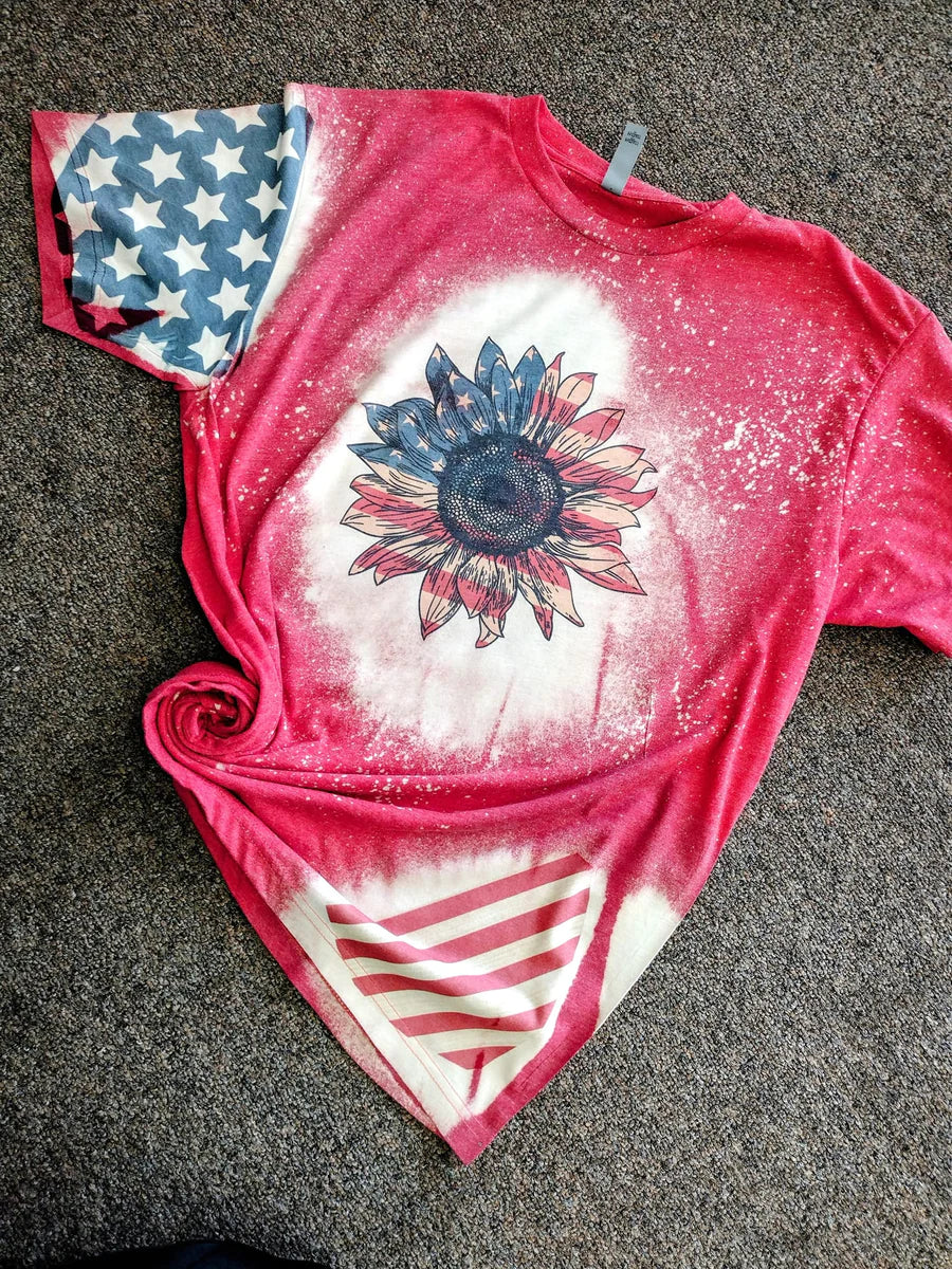 Flag sunflower Bleached Tees