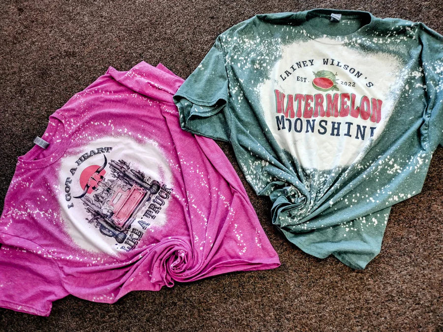 Watermelon Moonshine Bleached Tees