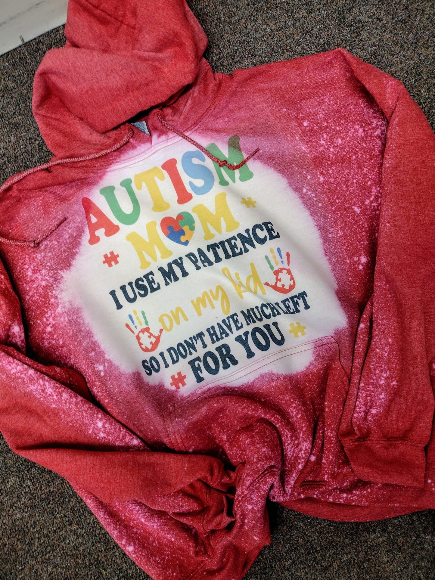 Autism Mom Bleached Hoodies