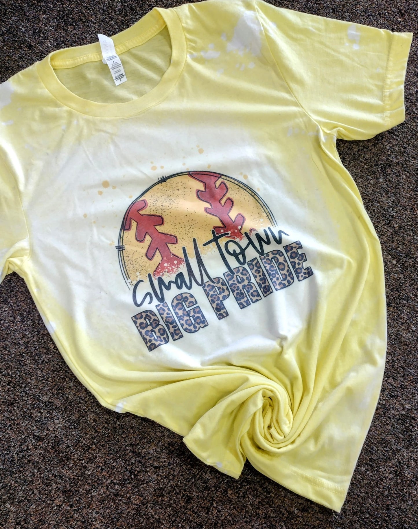 Small town big pride Bleached Tees