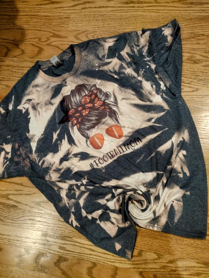 Football mom bleach tee