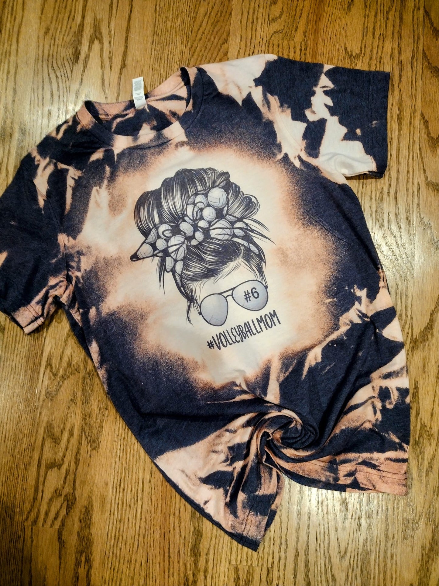Volleyball mom bleach tee