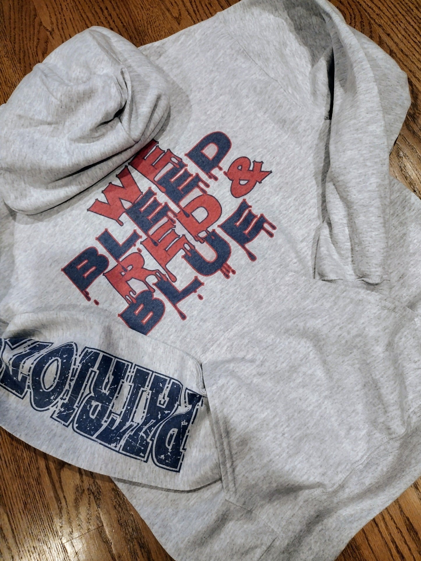 We bleed red and blue hoodie