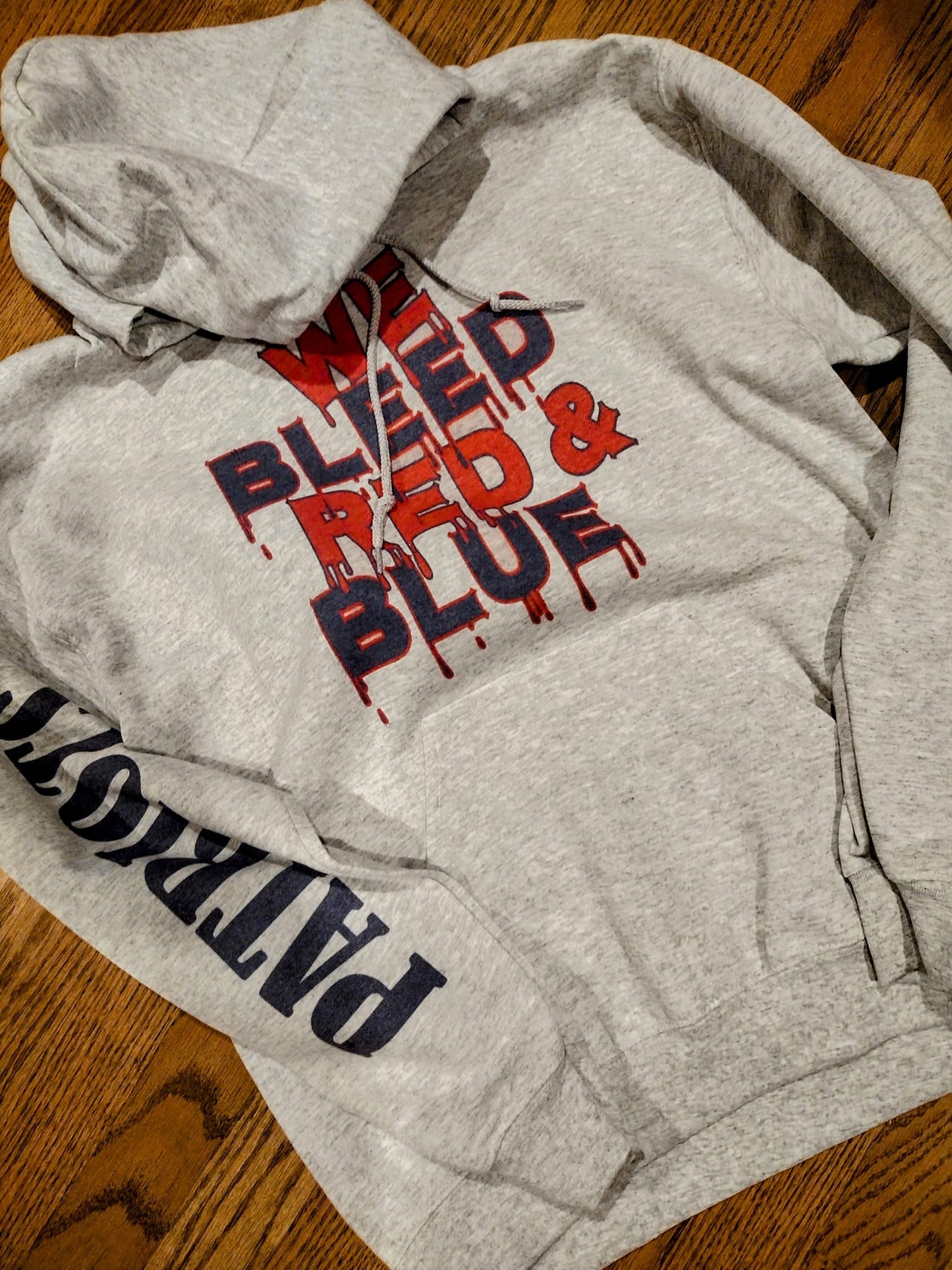 We bleed red and blue hoodie