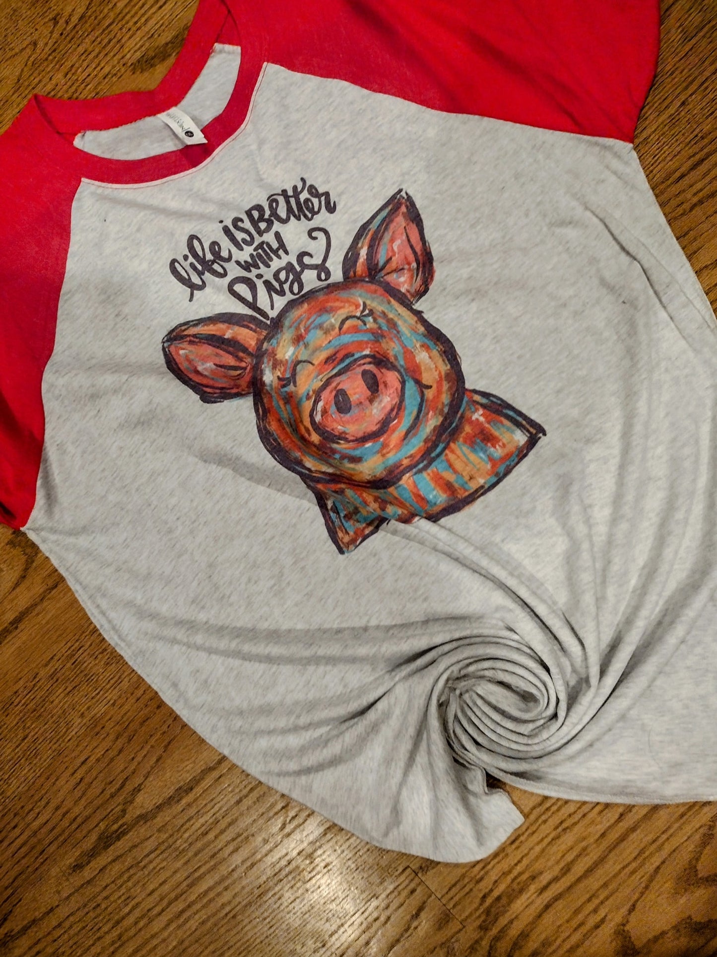 Life is better with pigs raglan