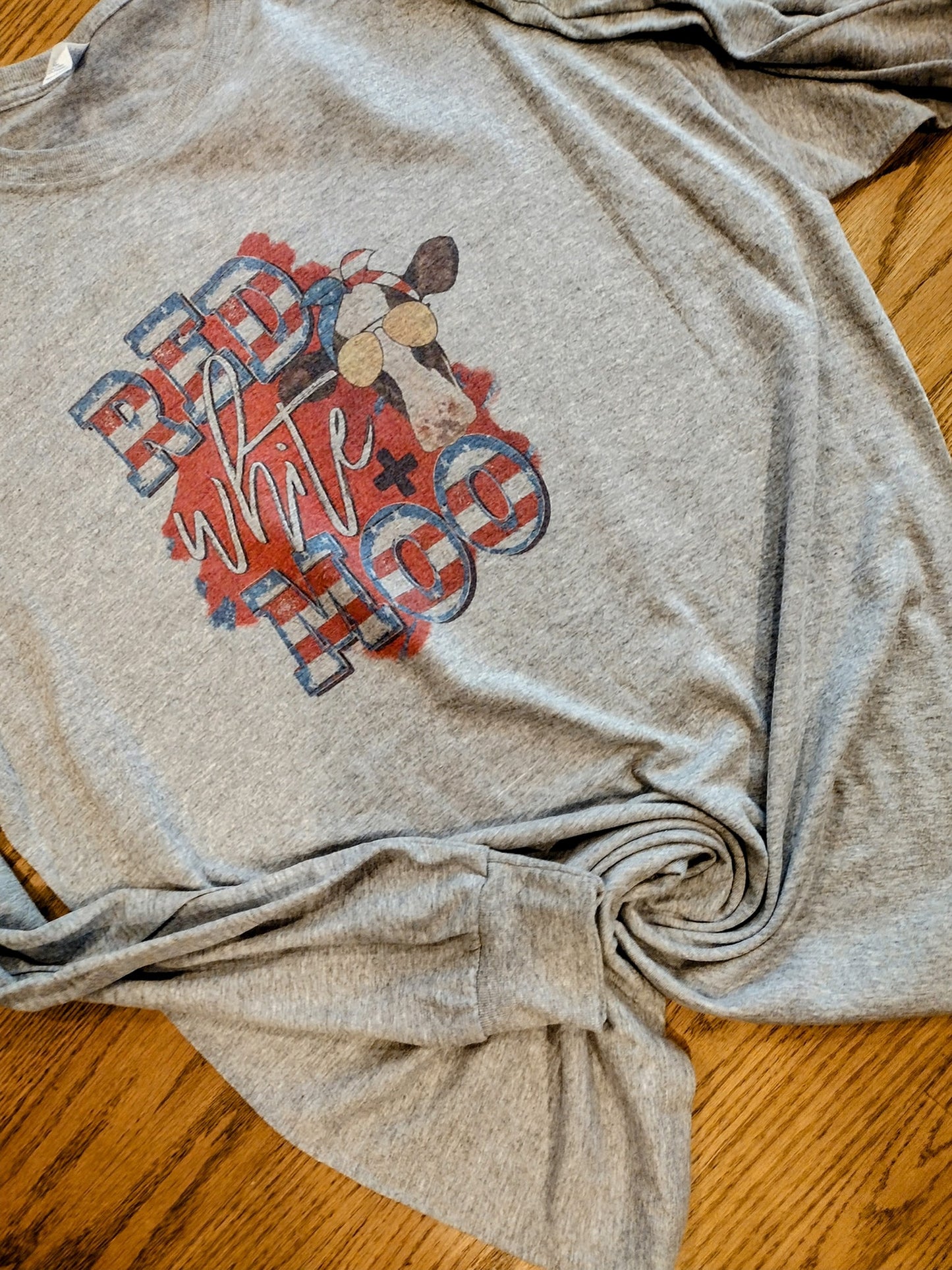 Red white and moo long sleeve