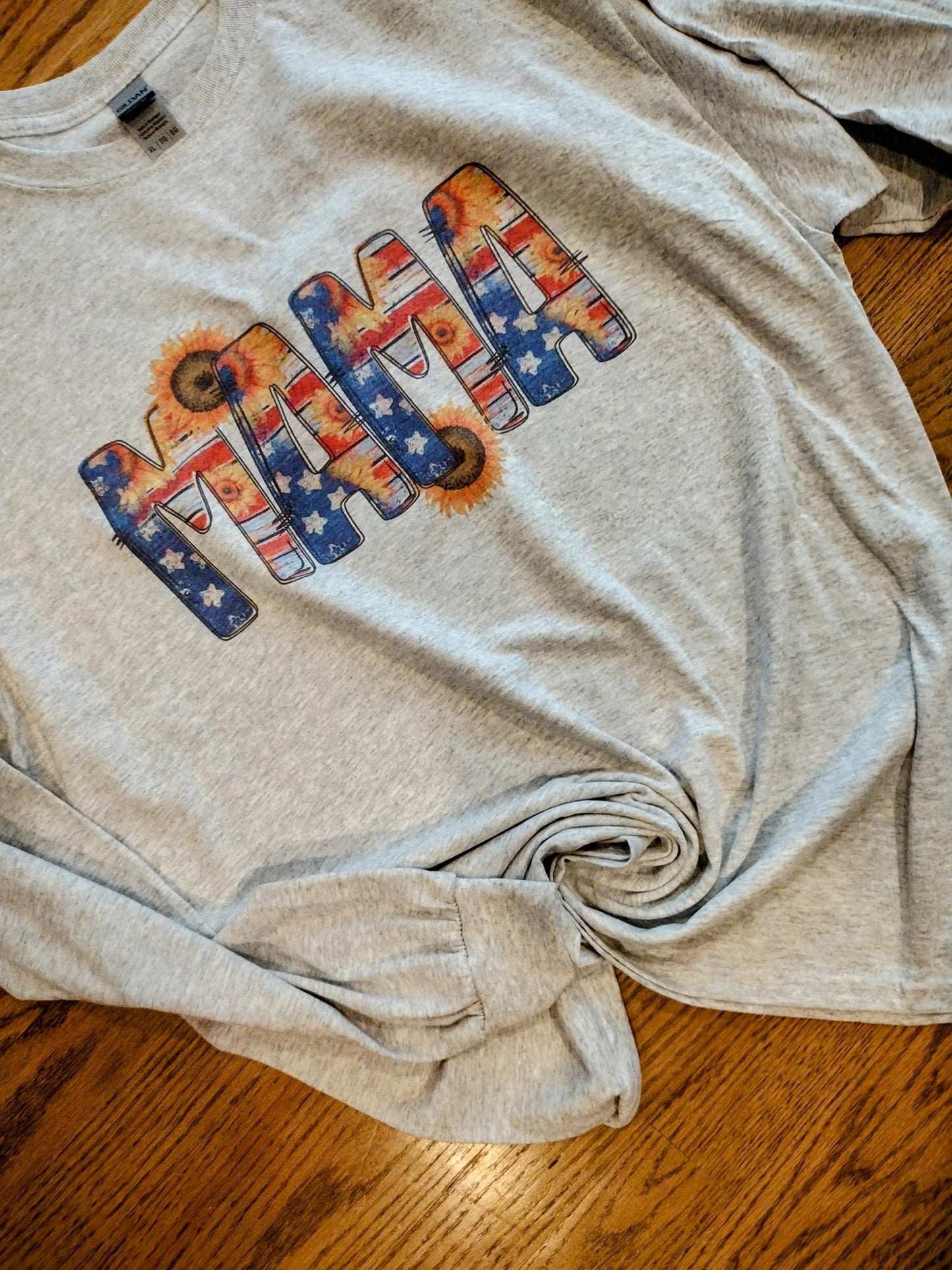 Mama sunflower flag long sleeve
