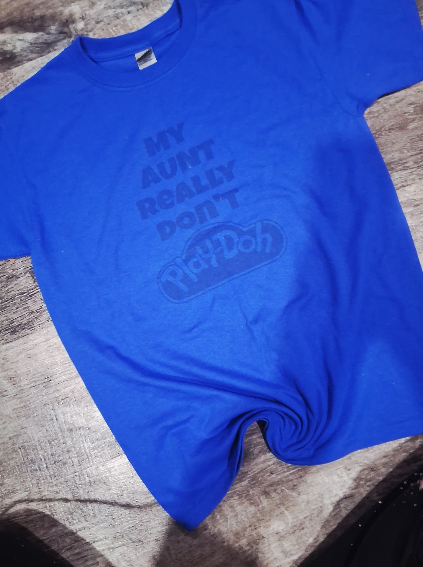 My aunt dont play though kids shirt