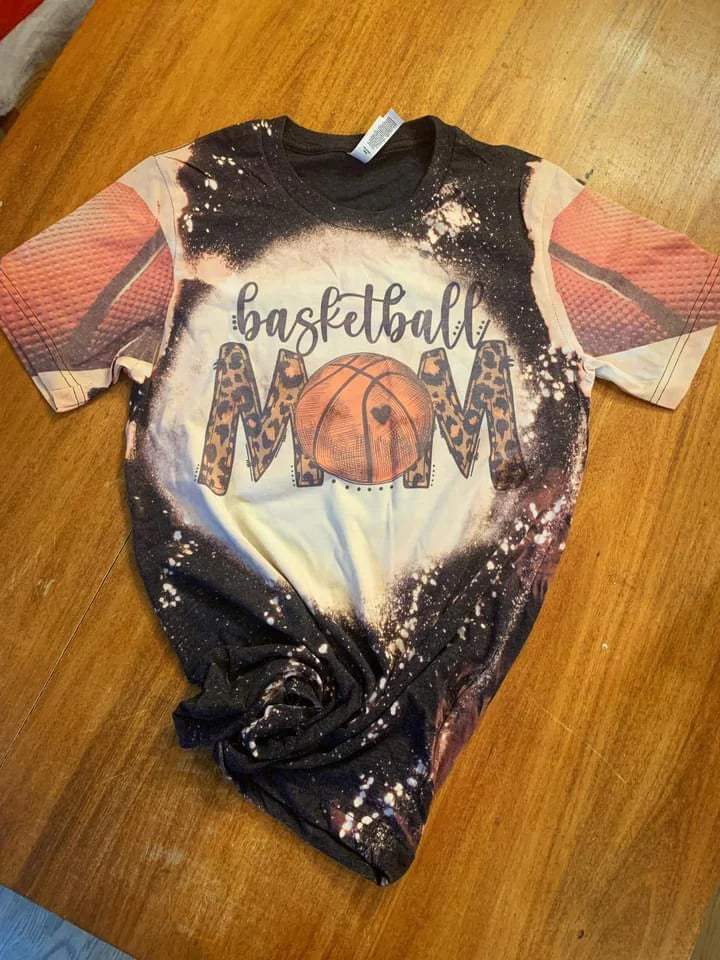 Basketball mom Bleached Tees