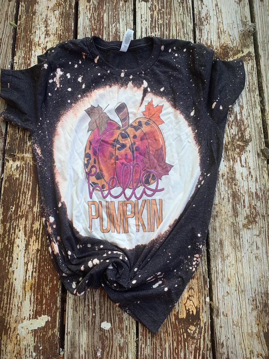 Hello Pumpkin Bleached Tees