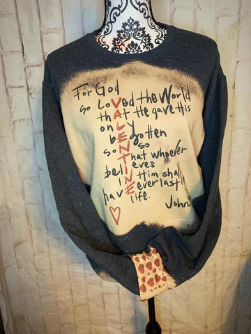 Valentine Day Bleached Sweatshirt