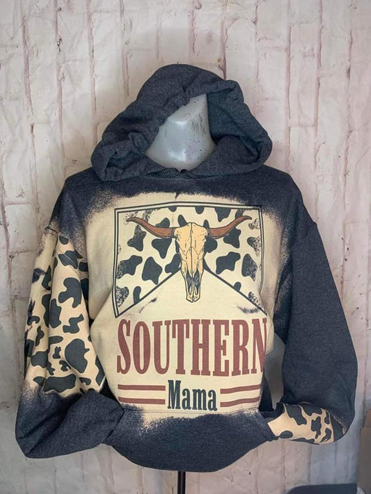 Southern mama Bleached Hoodies