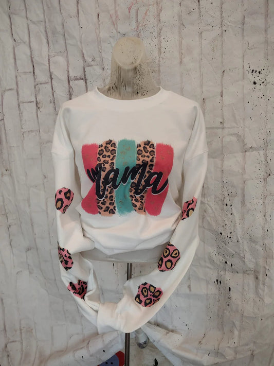 Mama Pink Leopard Sweatshirt