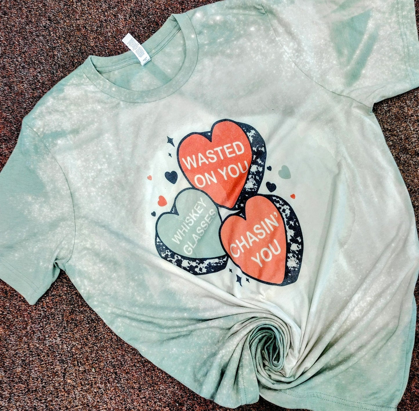 Valentine day Hearts Bleached Tees