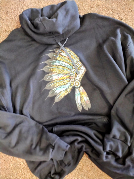 Indian Head dress hoodie