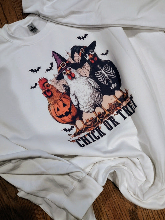 Chick or treat sweatshirt
