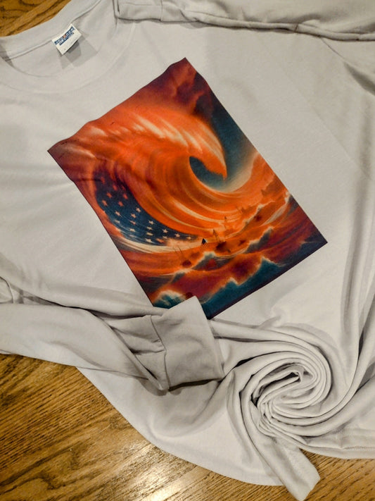 Red wave long sleeve