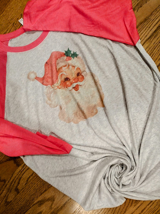 Pink santa raglan