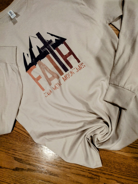 Faith can move mountains long sleeve