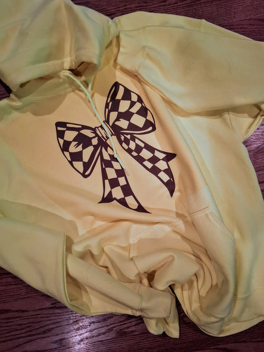 Checkered ribbon hoodie