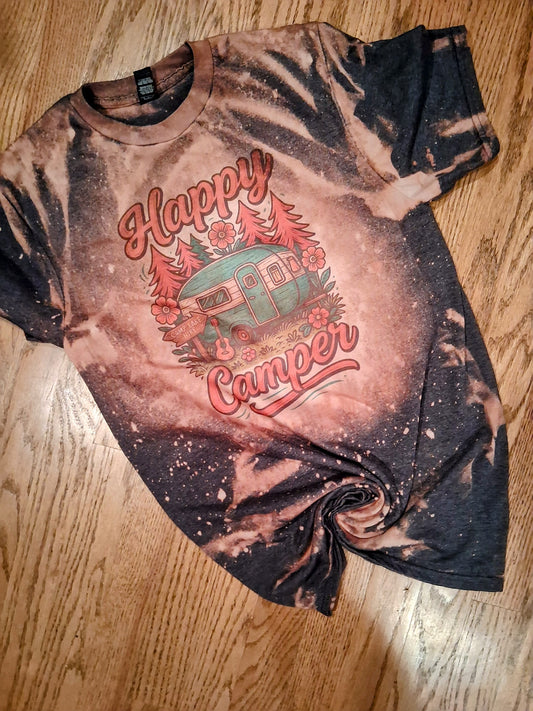 Happy Camper Bleach tee
