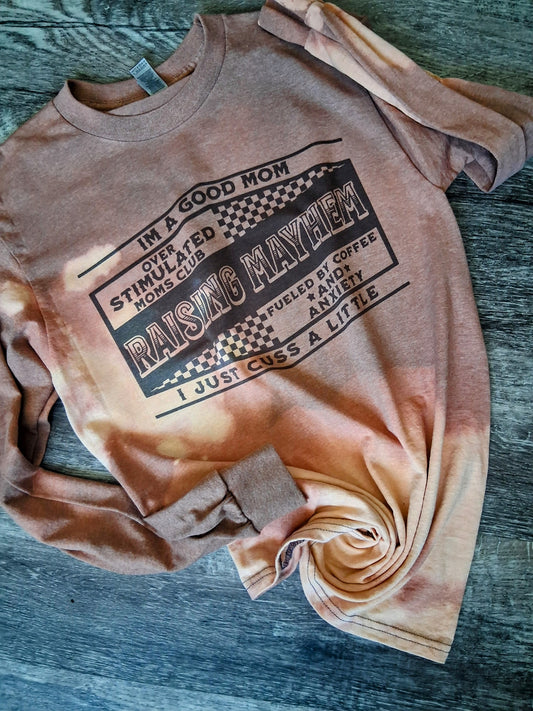 Raising mayhem long sleeve bleach