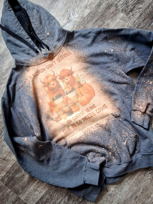 cows and coffee bleach hoodie