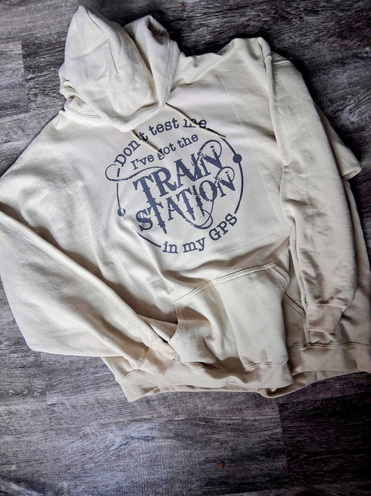 Train station in my gps hoodie