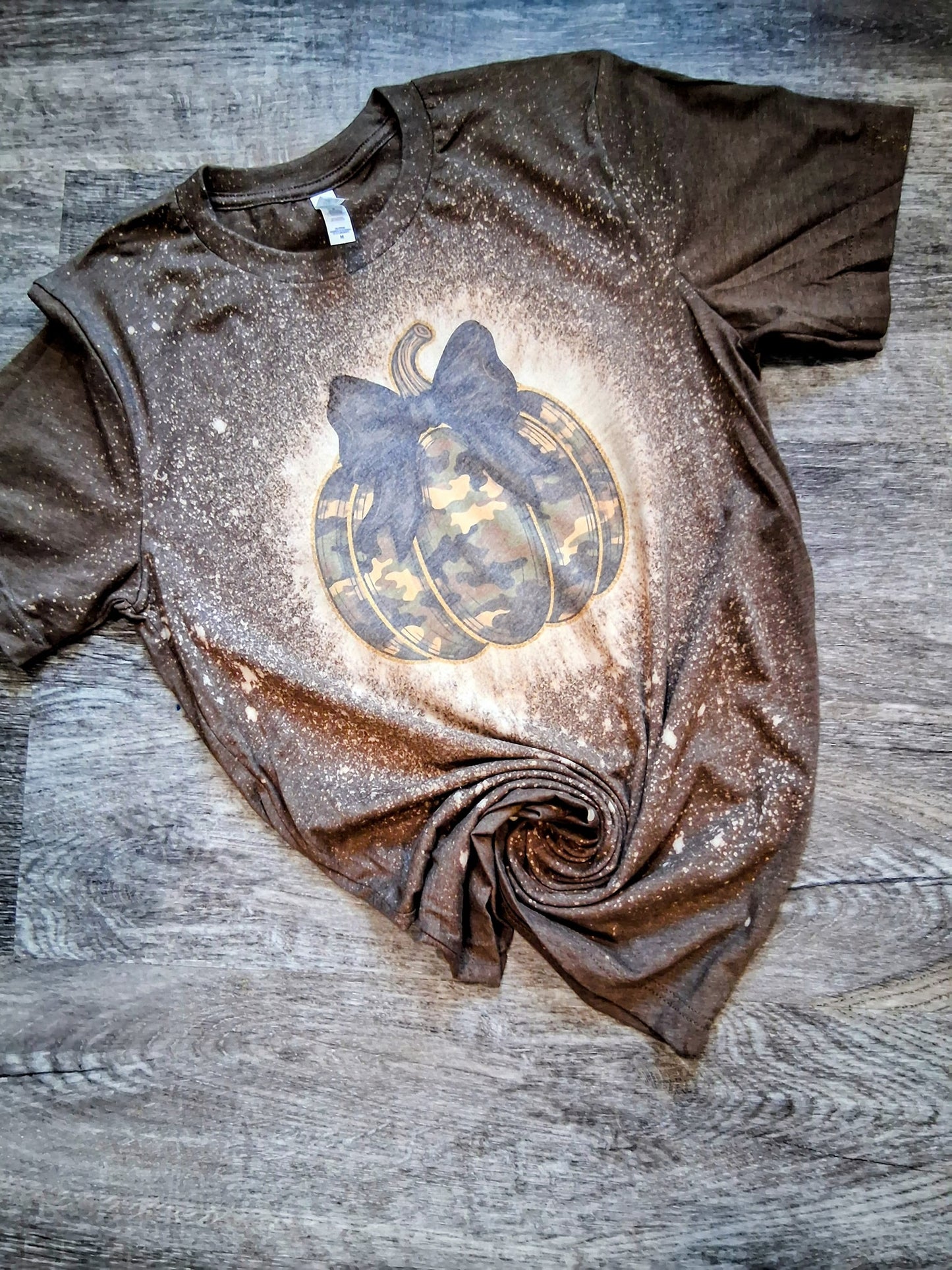 camo pumpkin bleach tee