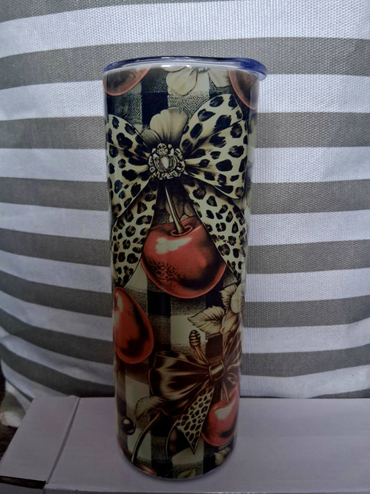 Cherry Leopard tumbler