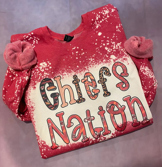Chiefs Nation Bleached Sweatshirts